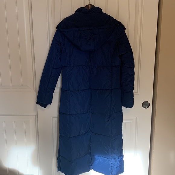 St John’s Bay Blue Long Insulated Puffer Coat Jacket Removable Hood Zip Up Small - Picture 3 of 15